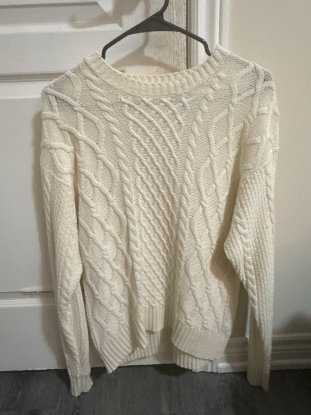Bluenotes Cream Cable Crewneck Sweater